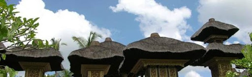 Temple roofs near Villa Sabandari in Ubud, Bali